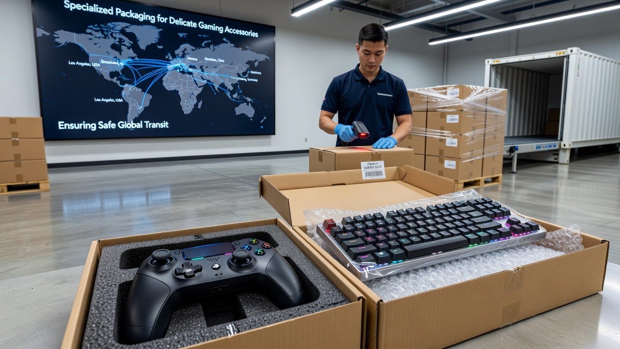 Vibration dampening materials and climate control inserts protecting gaming accessories in transit